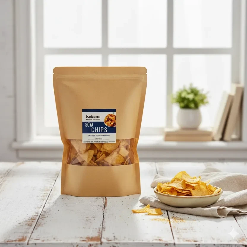 Ingredient: Defatted Soya Flour Edible Vegetable Oil (Palm Oil) Rice Flour Tapioca Starch Chilli Powder Turmeric Powder Garlic Powder Onion Powder Iodised Salt Sugar Acidity Regulator (INS 330) Antioxidant (INS 320)